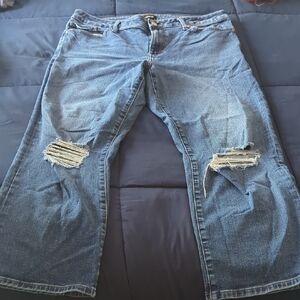 Distressed Blue Jeans